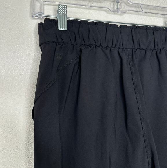 Lululemon Black Stretch High Rise Jogger Drawstring Waist Banded Hem 6 - Picture 7 of 13